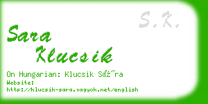 sara klucsik business card